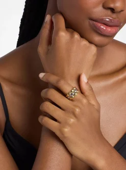 Bague bicolore à 3 rangs de maillons