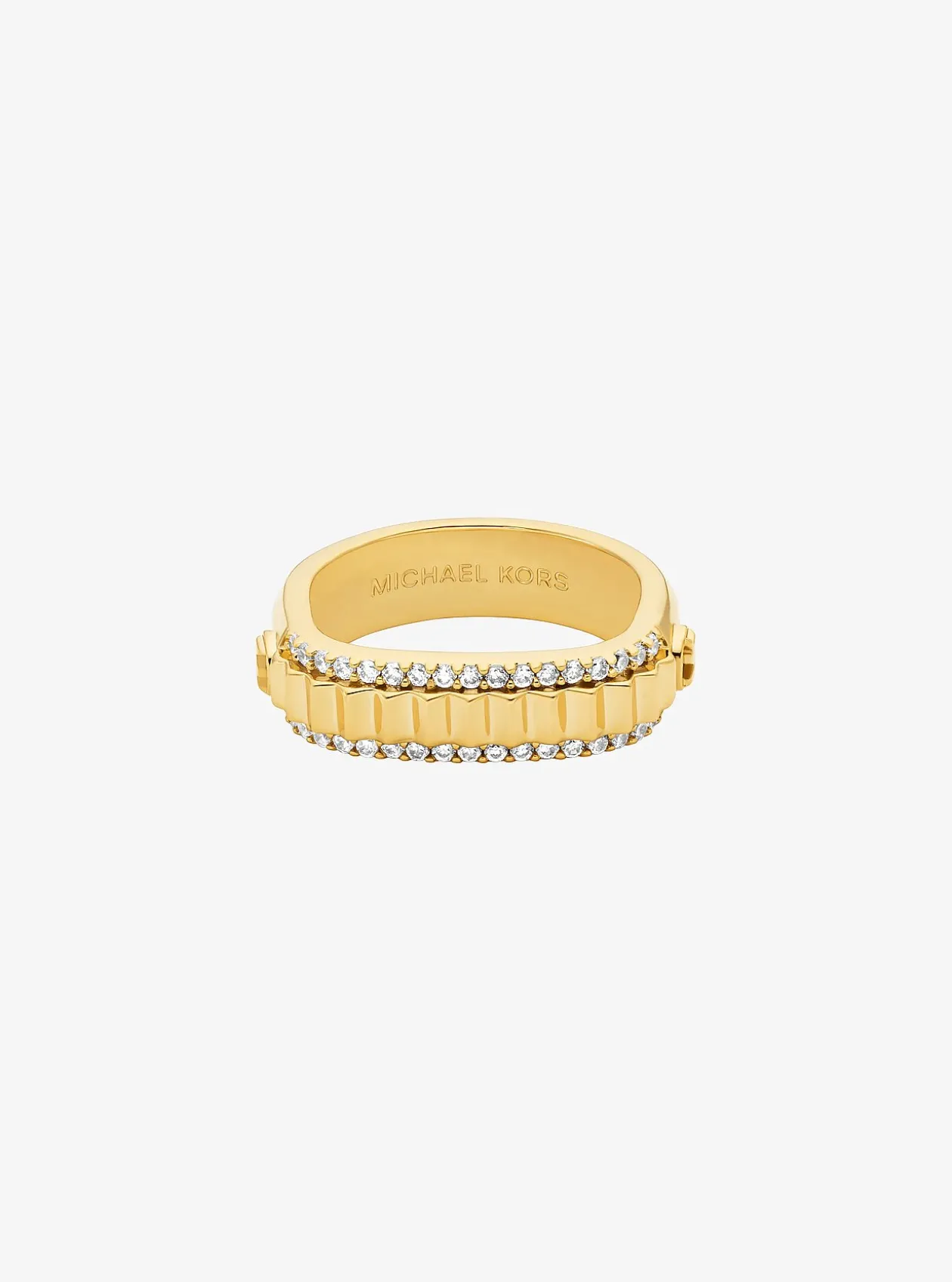 Bague en laiton doré à pierres pavées