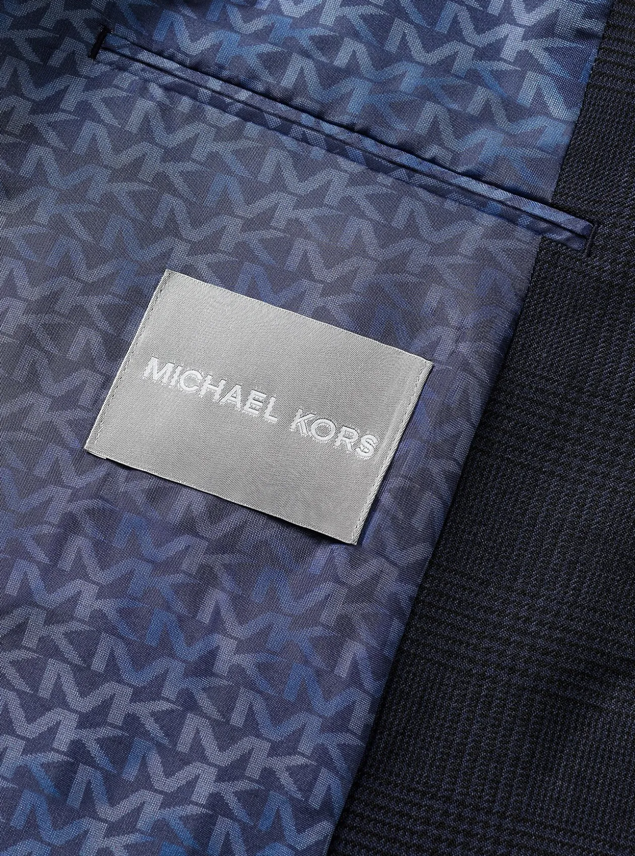 Blazer en mélange de laine à carreaux prince-de-galles