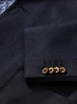 Blazer en mélange de laine à carreaux prince-de-galles