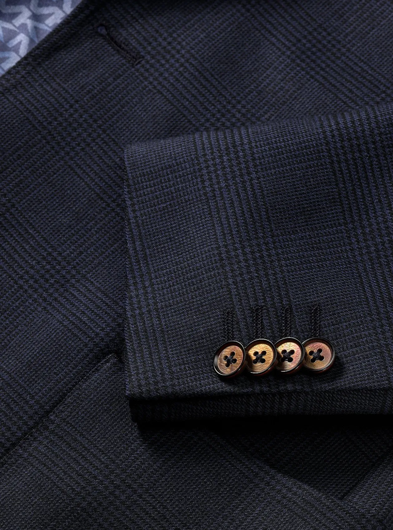 Blazer en mélange de laine à carreaux prince-de-galles