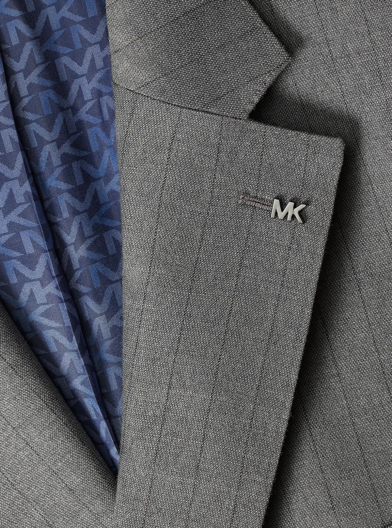 Blazer en mélange de laine extensible à rayures