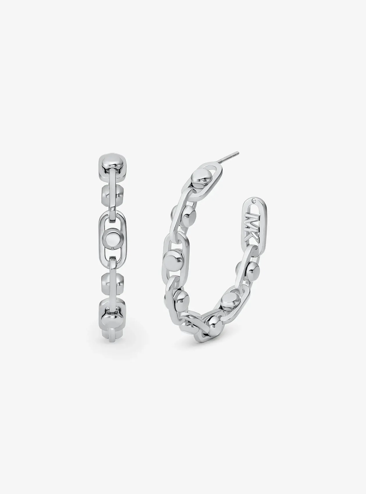 Boucles d'oreilles créoles à maillons Astor de taille moyenne en laiton plaqué en métal précieux