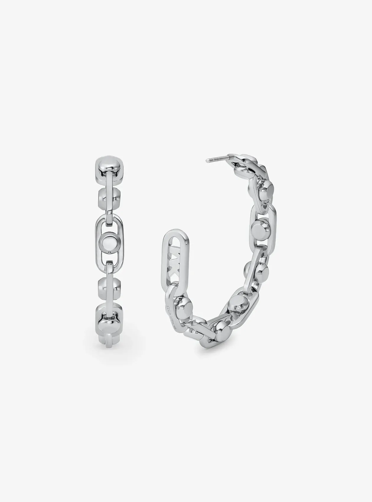 Boucles d'oreilles créoles à maillons Astor de taille moyenne en laiton plaqué en métal précieux