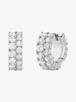 Boucles d'oreilles huggies doubles à pierres pavées