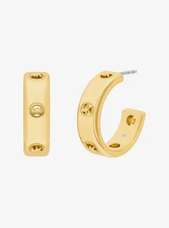 Boucles d'oreilles huggies à logo