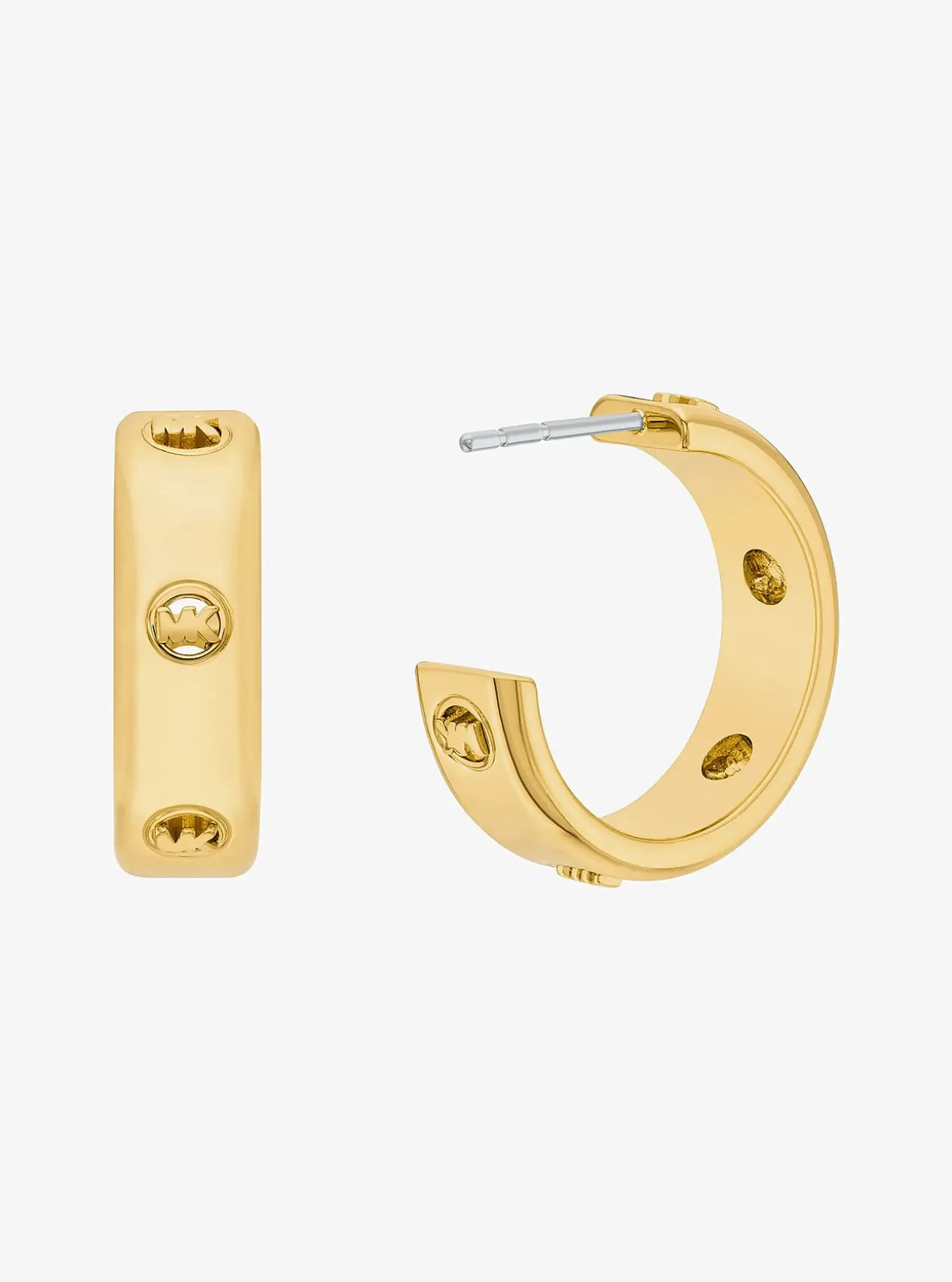 Boucles d'oreilles huggies à logo