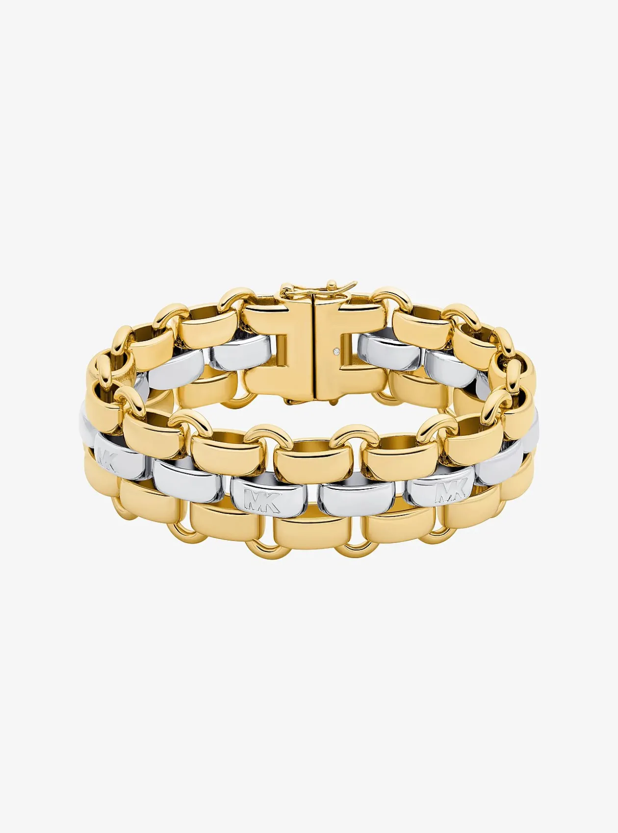 Bracelet bicolore à 3 rangs de maillons