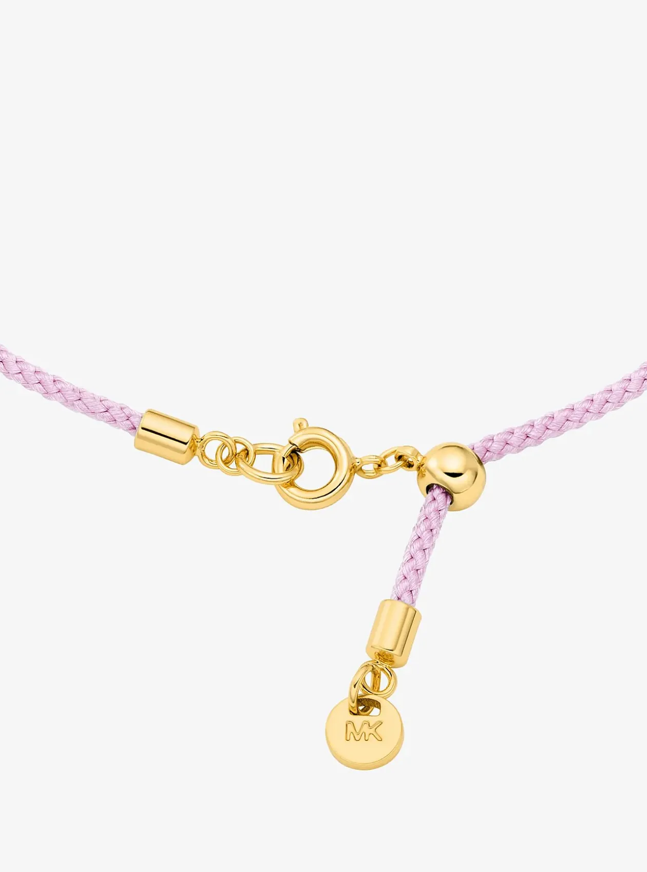 Bracelet en cordon avec logo doré à pierres pavées