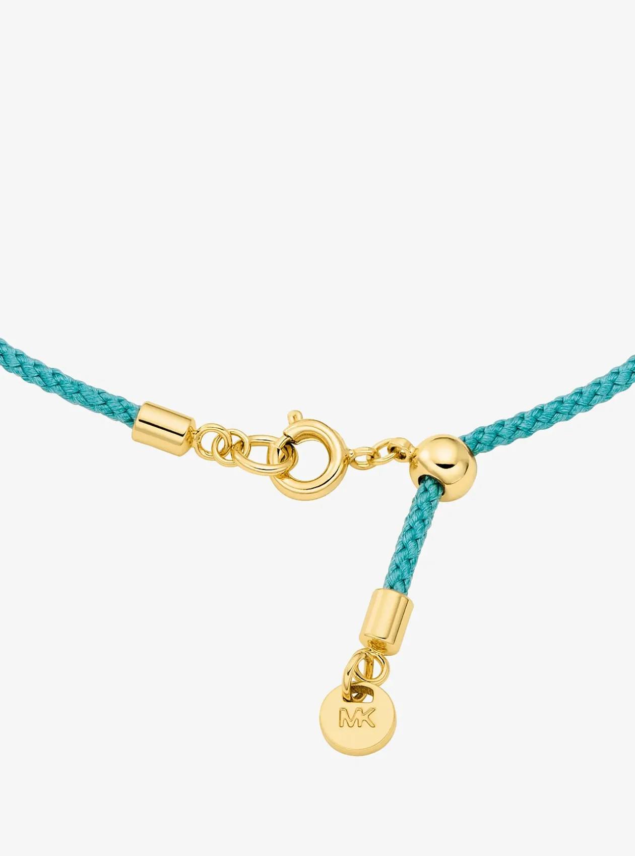 Bracelet en cordon avec logo doré à pierres pavées