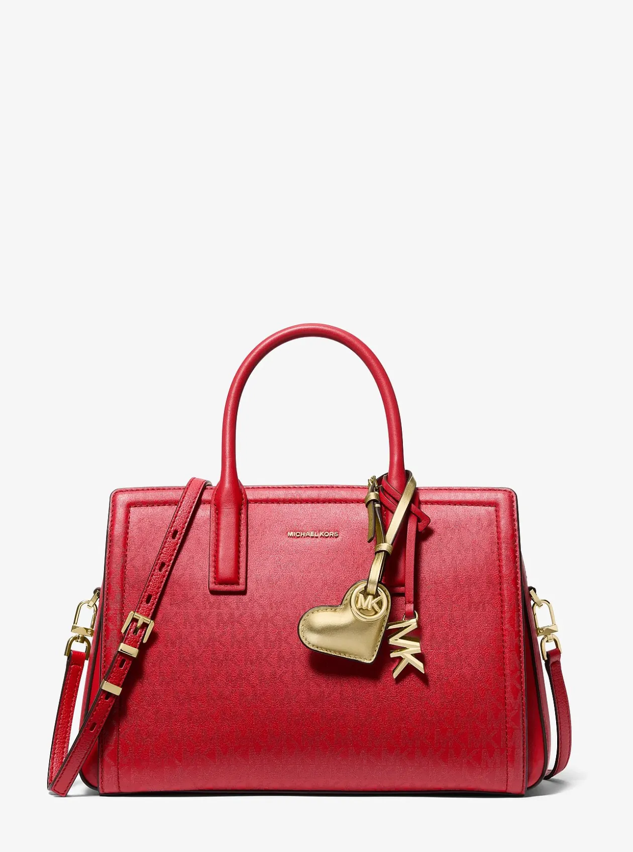 Breloque de sac cœur en cuir métallisé rembourré
