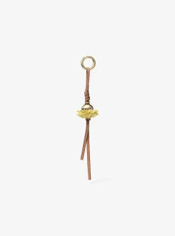Breloque de sac fleurs en cuir