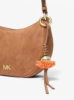 Breloque de sac fleurs en cuir