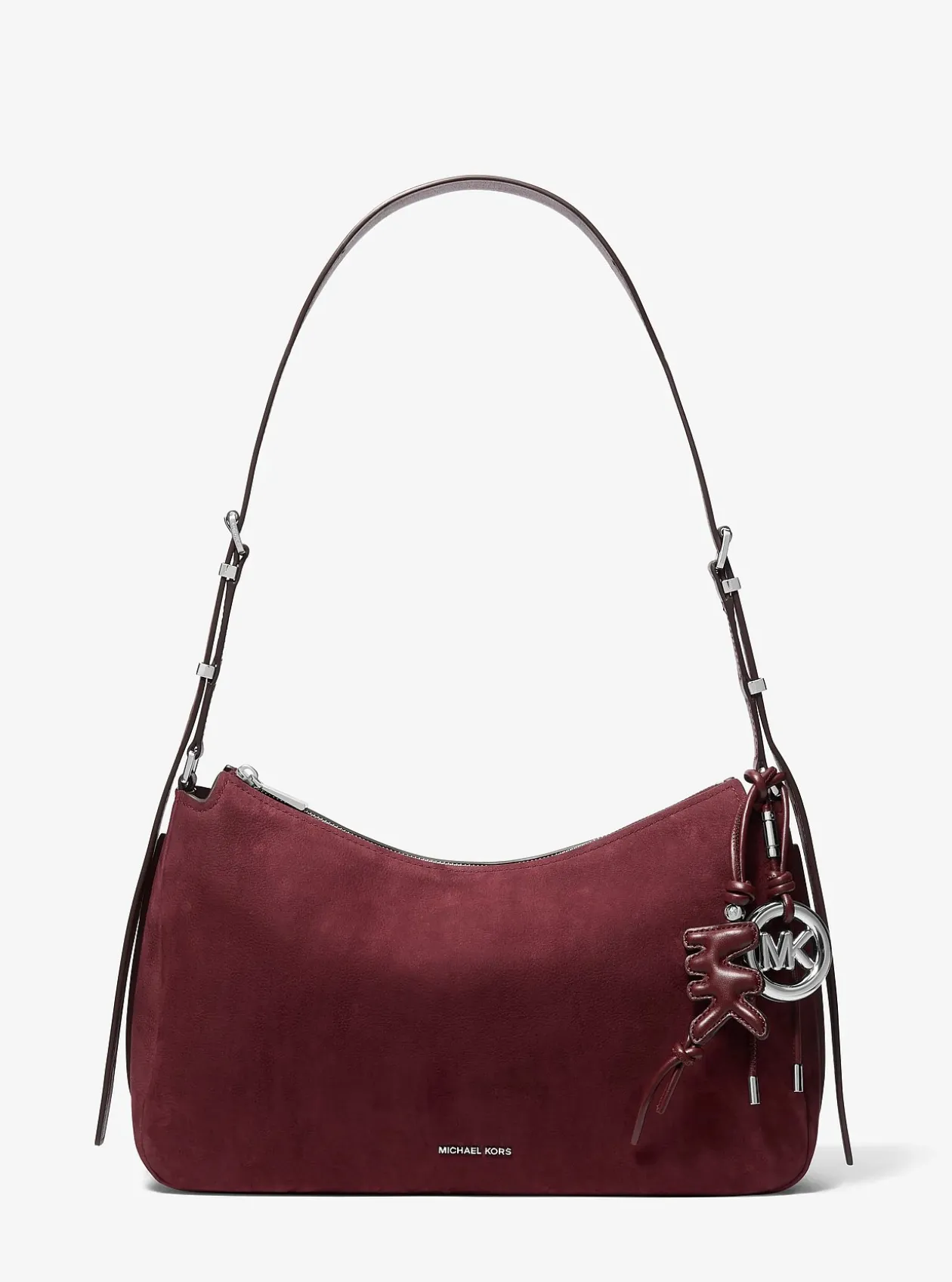 Breloque de sac logo en cuir rembourré