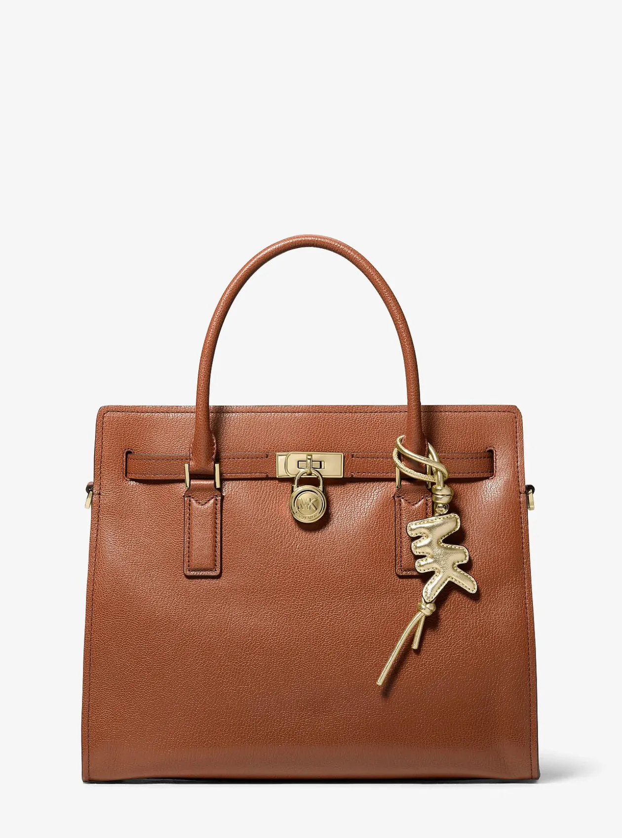 Breloque de sac logo rembourrée en cuir métallisé