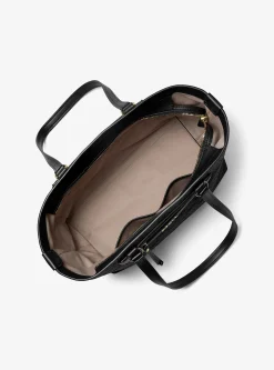 Cabas Jet Set Travel de taille moyenne en cuir à logo en relief