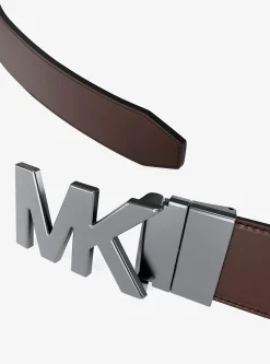Ceinture à boucle réversible en cuir à logo en relief