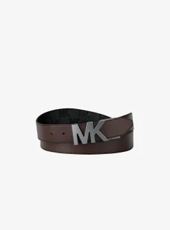 Ceinture à boucle réversible en cuir à logo en relief