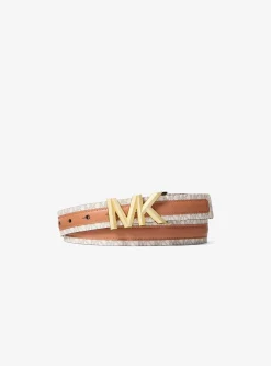 Ceinture en cuir et à logo Signature