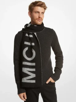 Écharpe en tricot à logo surdimensionné
