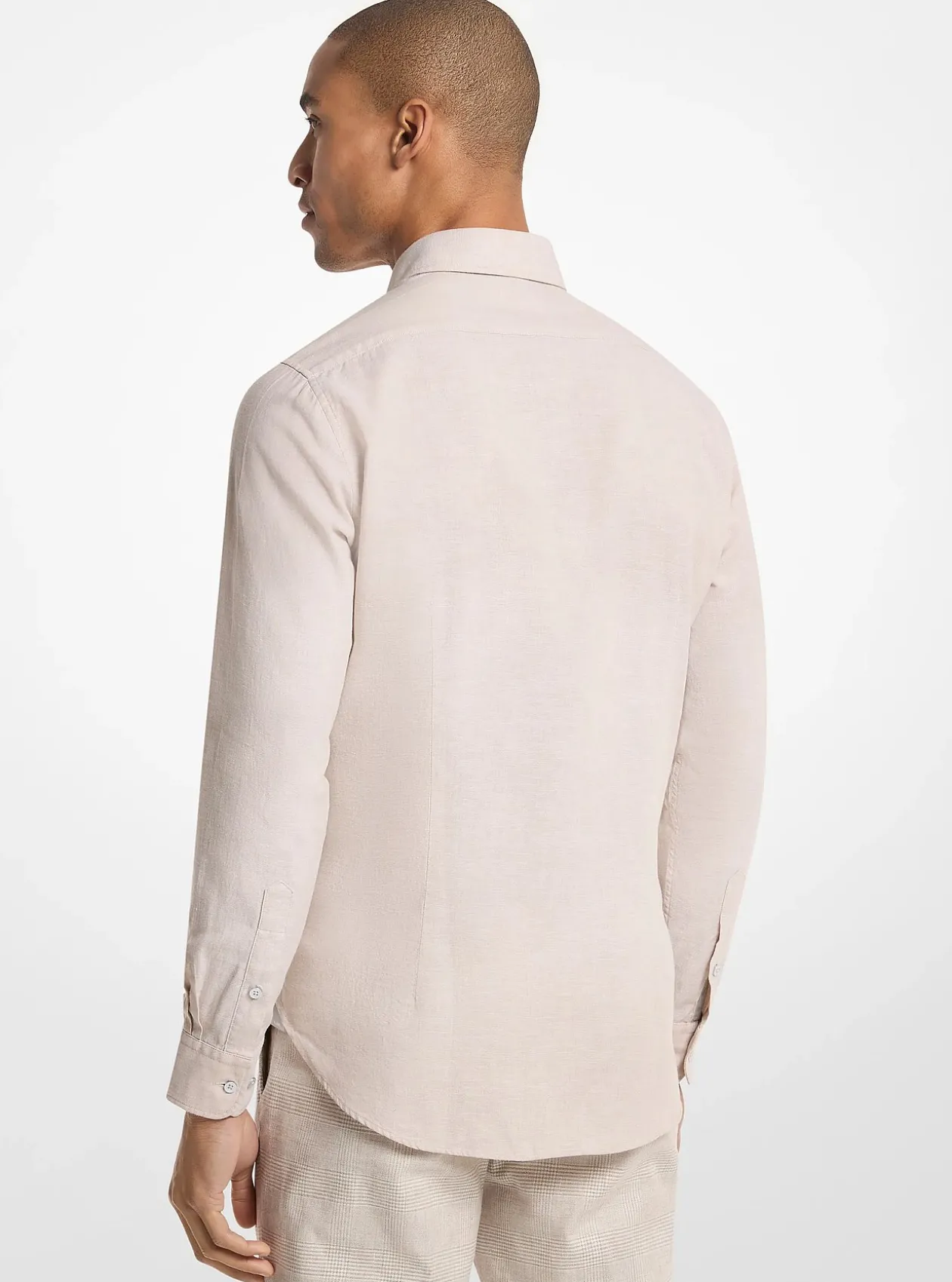 Chemise ajustée en coton et lin