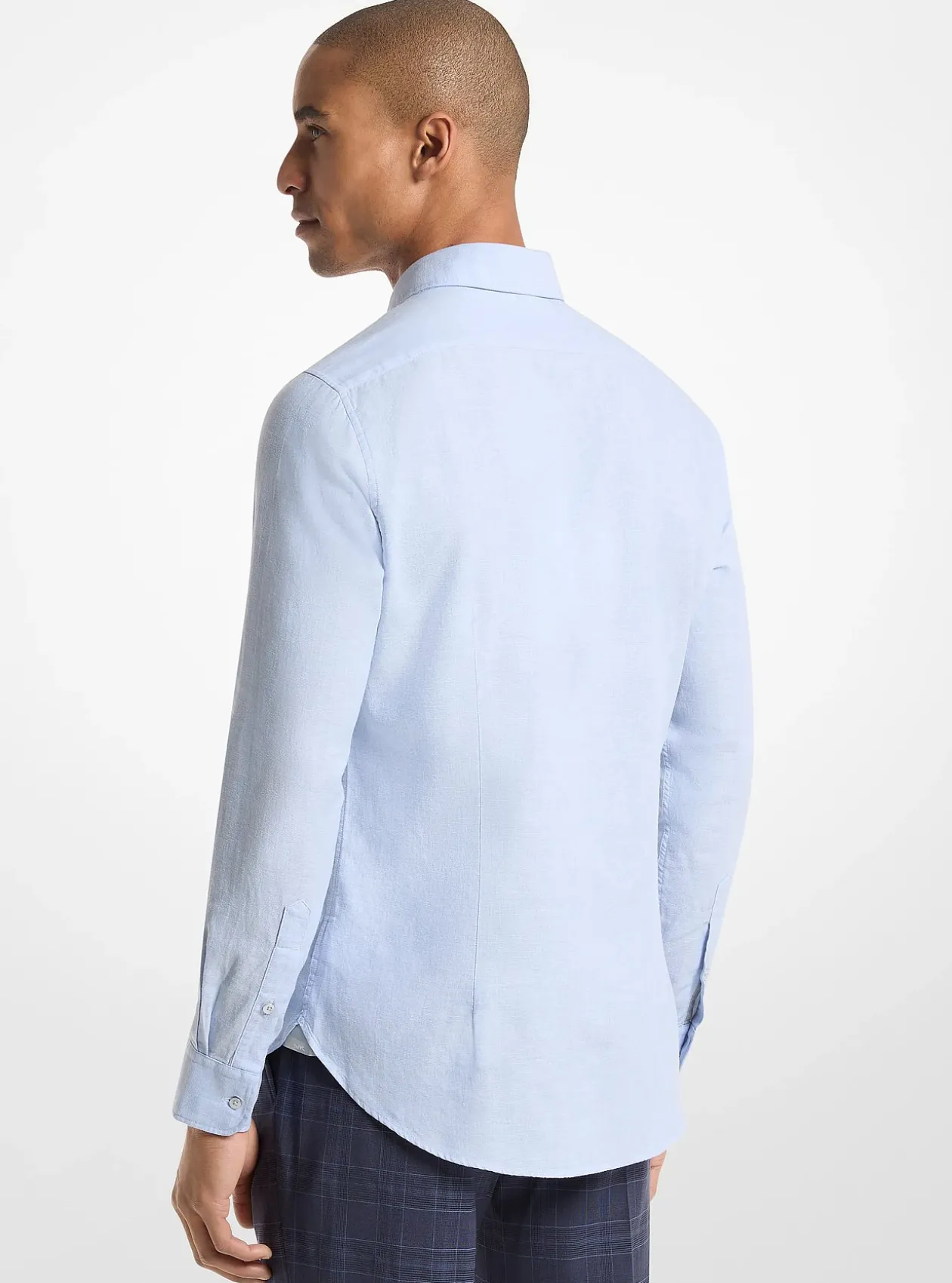 Chemise ajustée en coton et lin