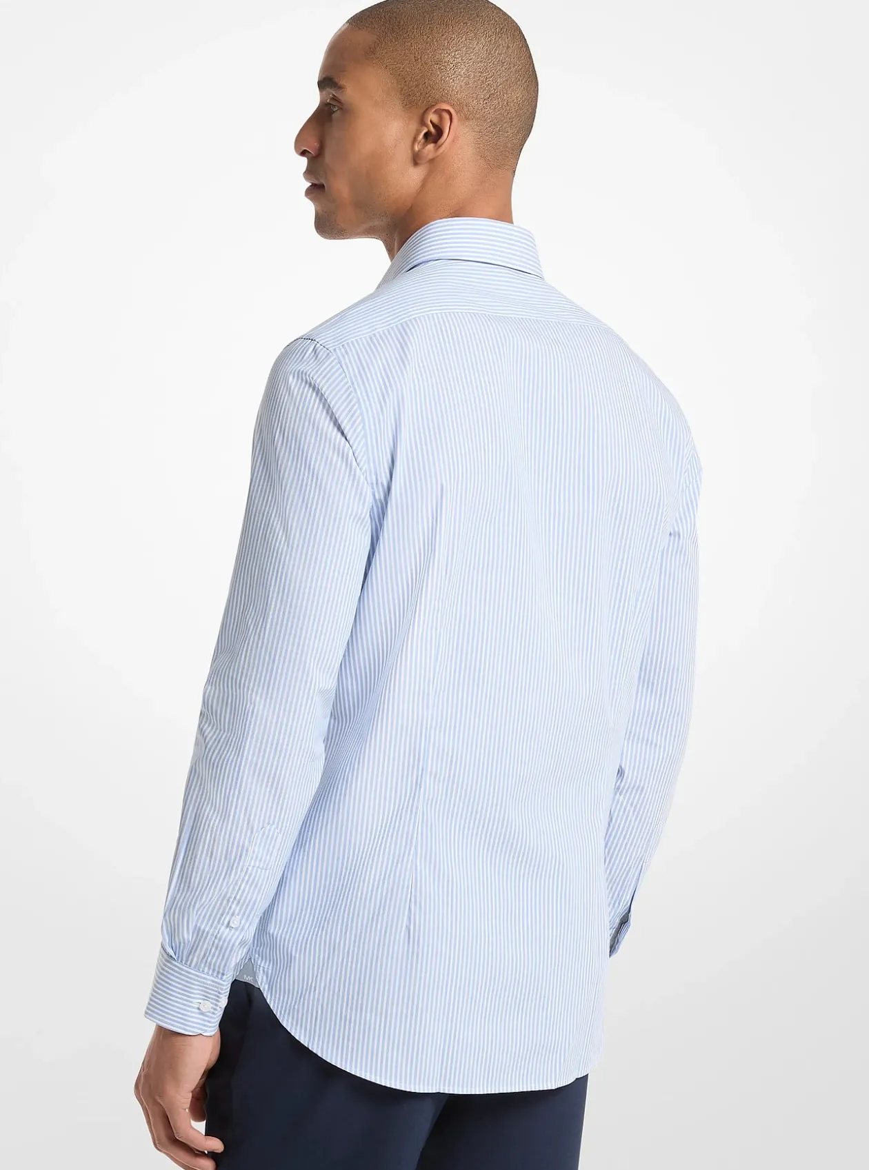 Chemise ajustée en coton extensible à rayures