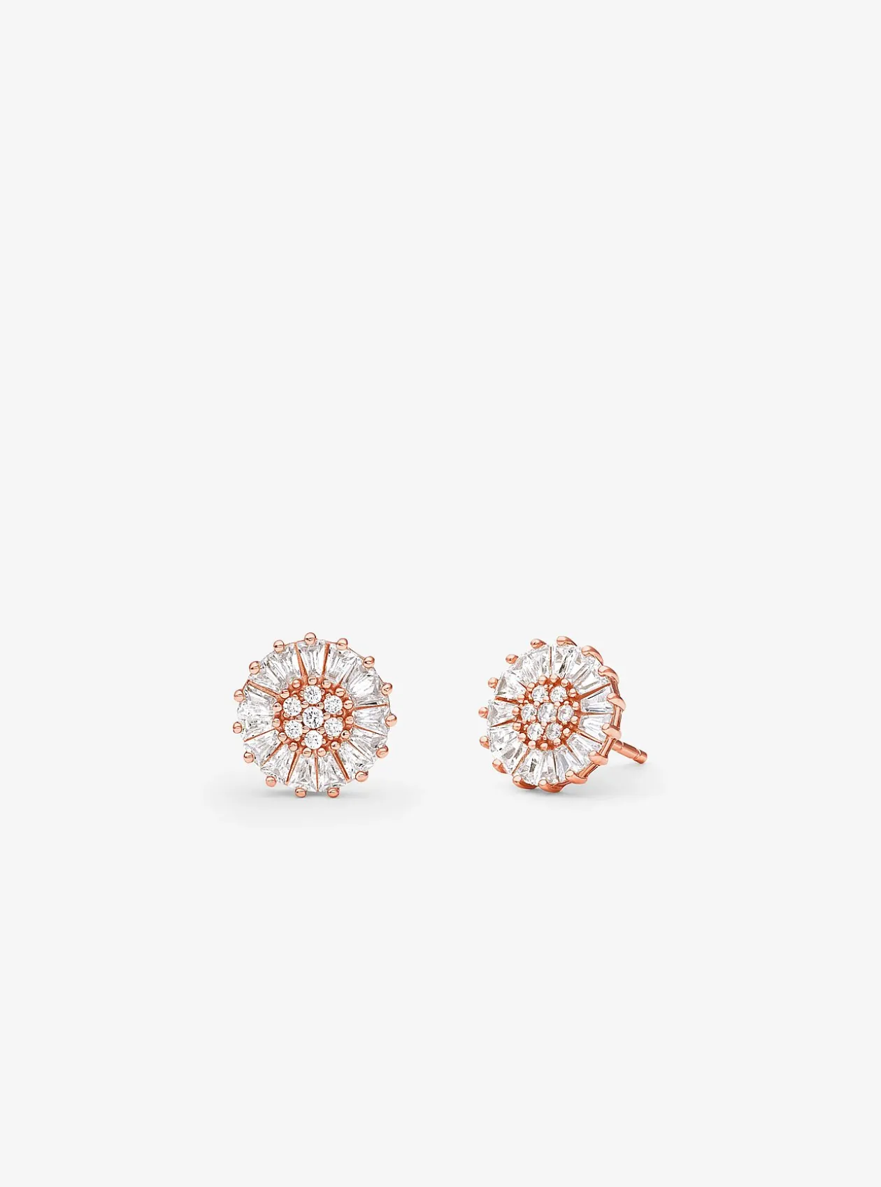 Clous d'oreilles en argent sterling plaqué en métal précieux à pierres pavées