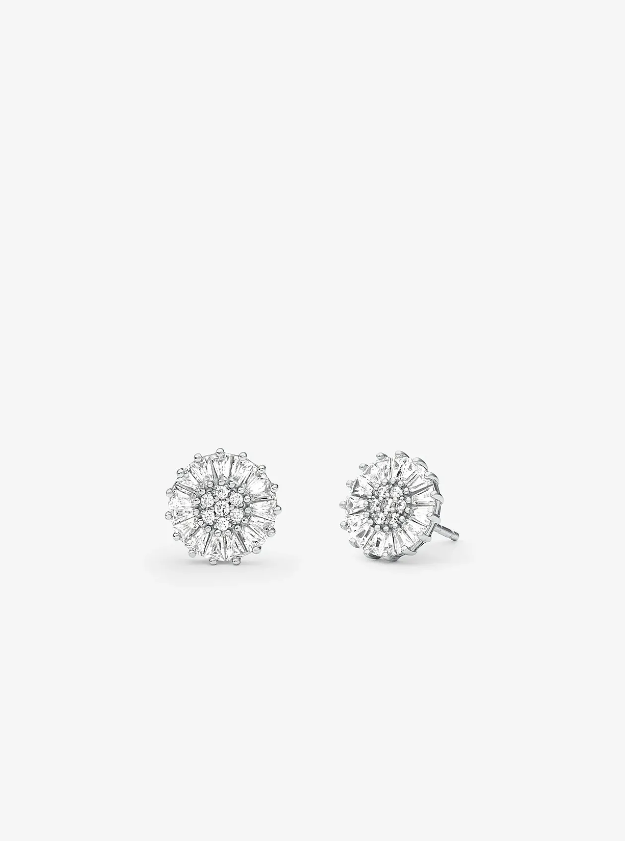 Clous d'oreilles en argent sterling plaqué en métal précieux à pierres pavées
