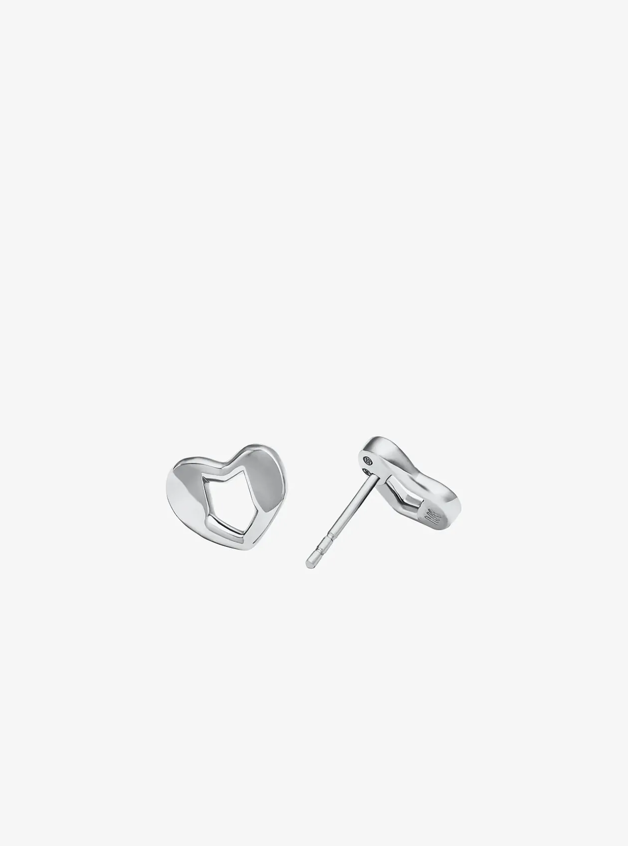 Clous d’oreilles en forme de cœur en argent sterling plaqué en métal précieux