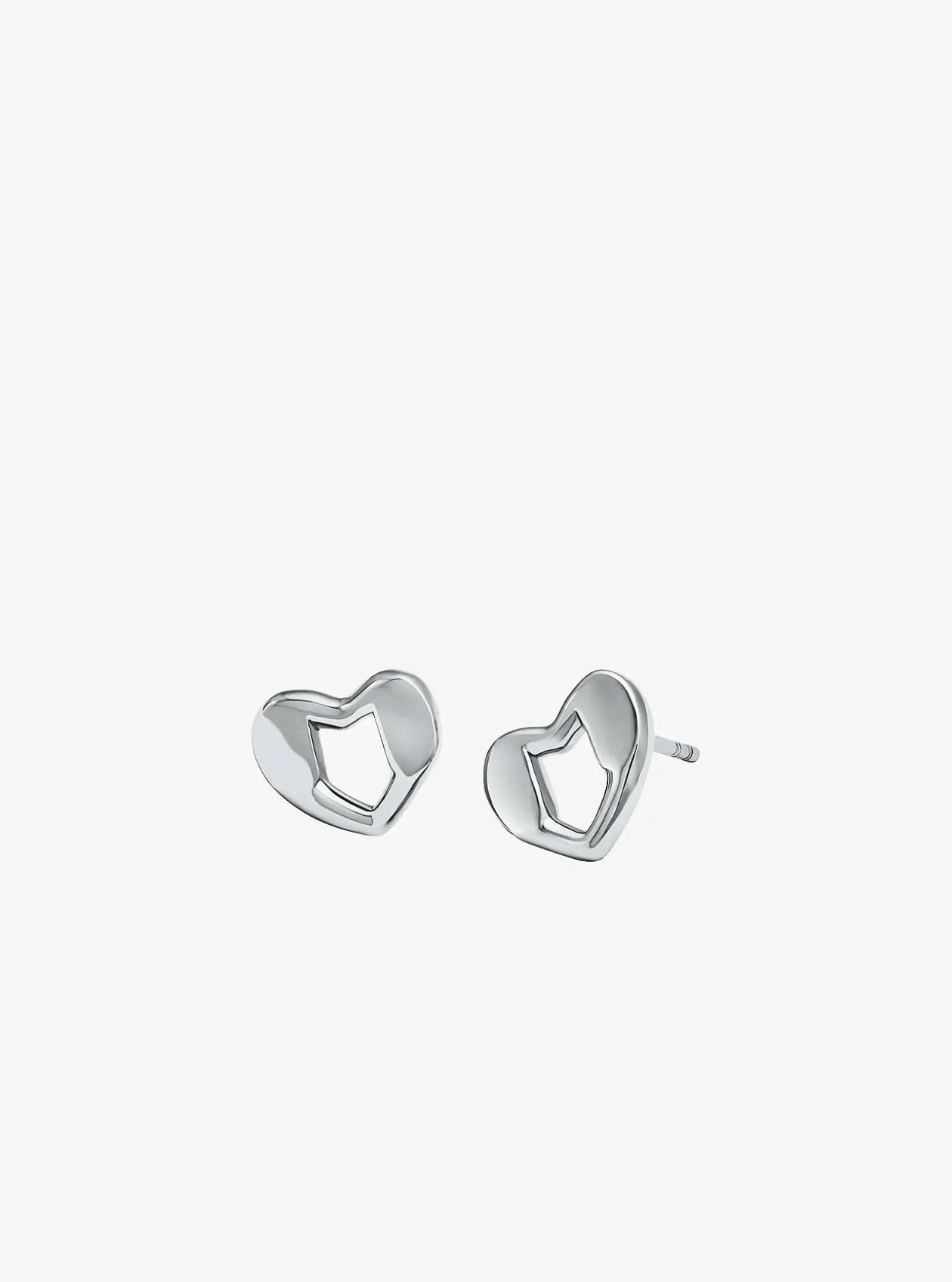 Clous d’oreilles en forme de cœur en argent sterling plaqué en métal précieux