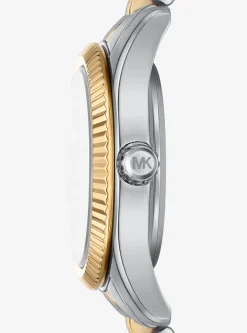 Coffret-cadeau avec montre Lexington bicolore à pierres pavées et bracelets à glissière