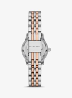 Coffret-cadeau avec montre Lexington bicolore à pierres pavées et bracelets à glissière