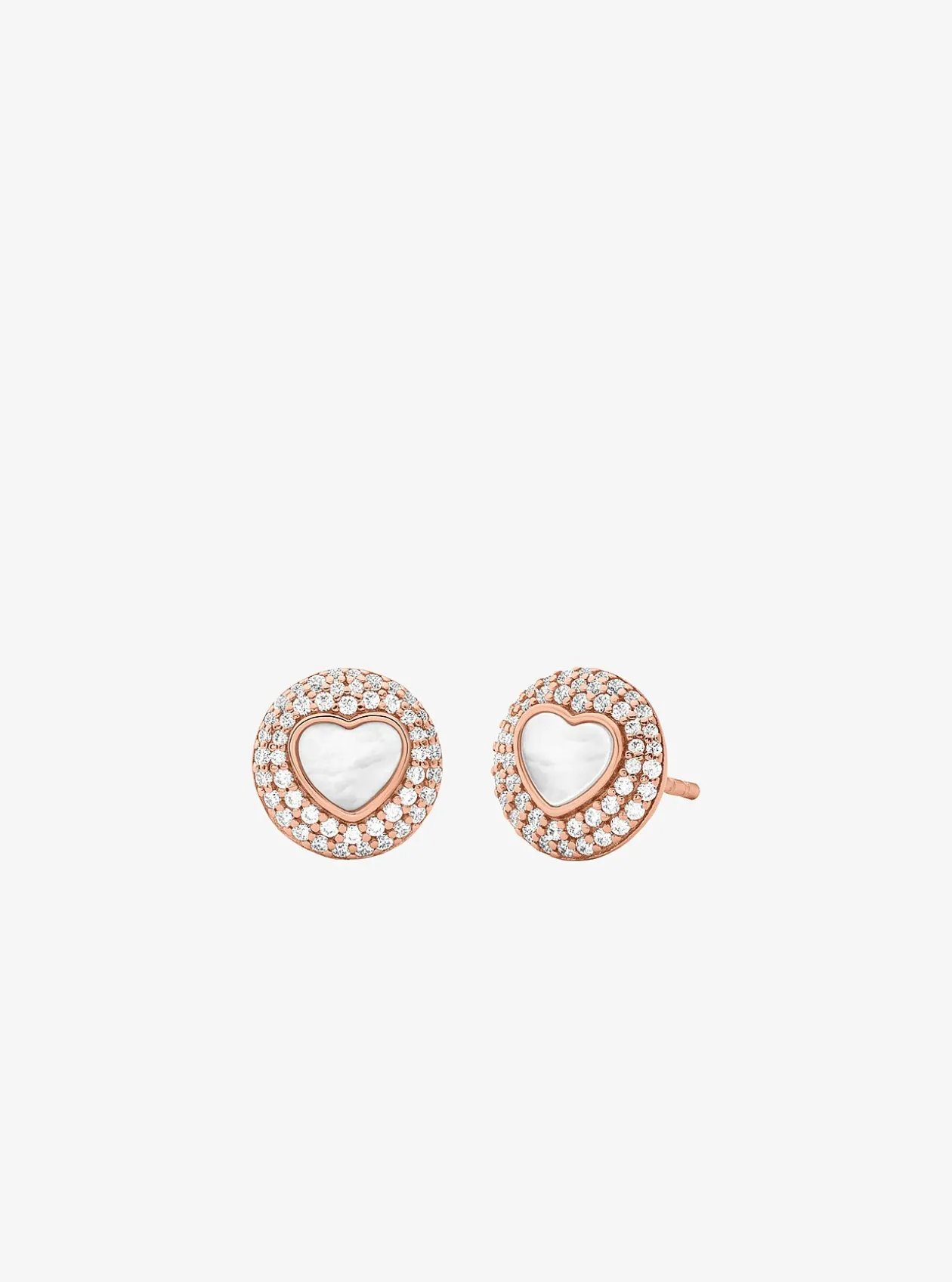 Coffret cadeau de bijoux en forme de cœur en nacre, plaqués en métal précieux et à pierres pavées