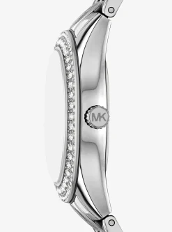 Coffret mini montre Harlowe dorée à pierres pavées et bijoux