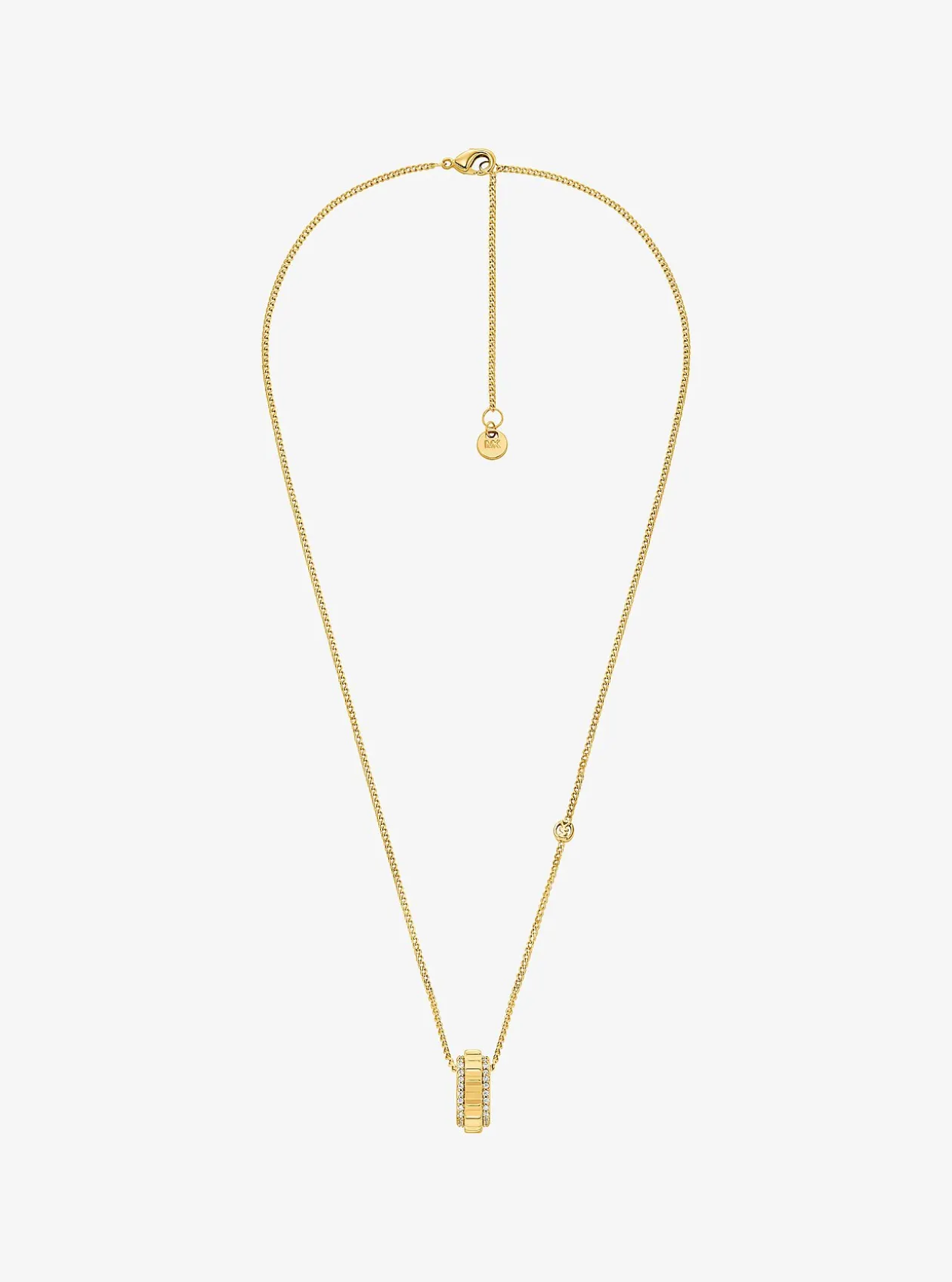 Collier en laiton doré avec anneau à pierres pavées