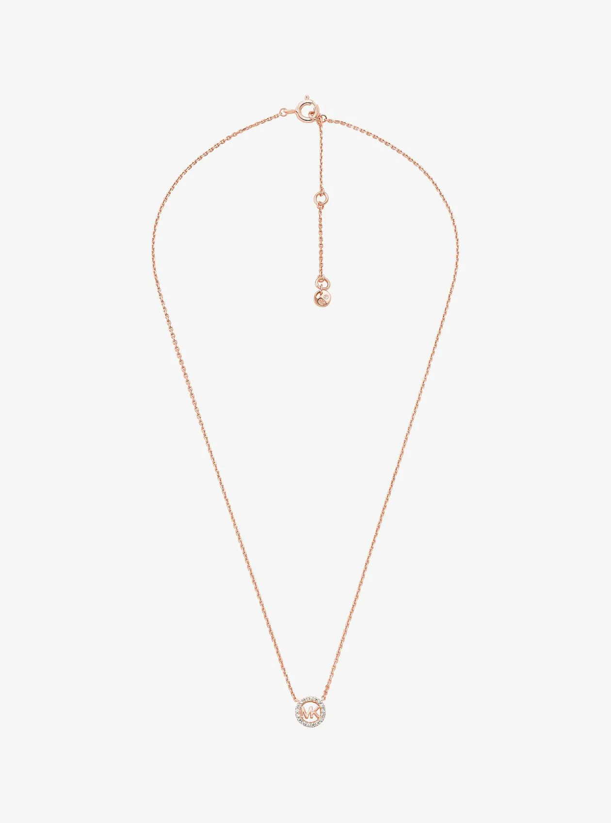 Collier et boucles d'oreilles Fulton en argent sterling plaqué en métal précieux avec pierres pavées et breloque à logo
