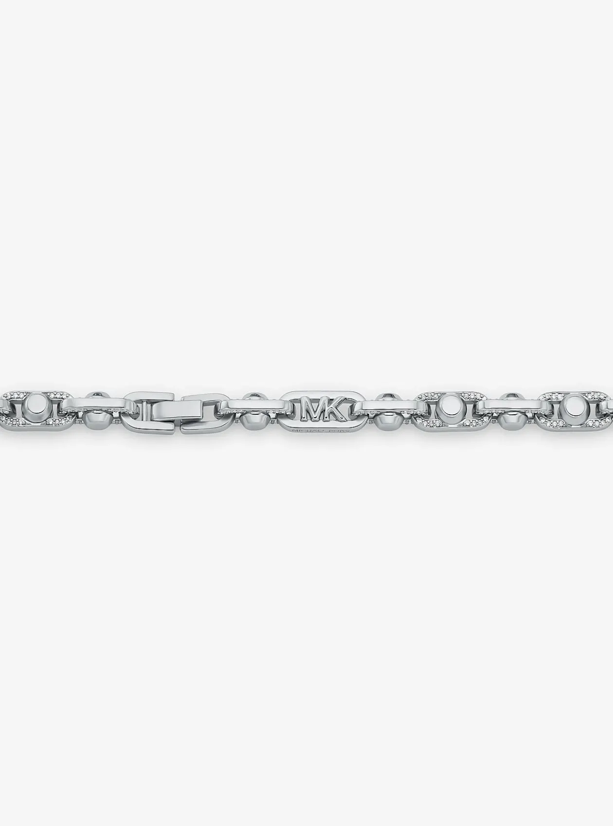 Collier à maillons Astor de taille moyenne en laine plaqué en métal précieux à pierres pavées