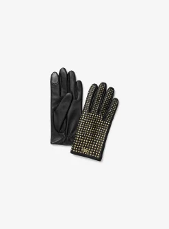 Gants en cuir clouté