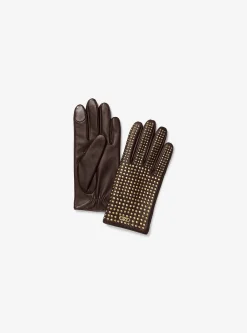 Gants en cuir clouté