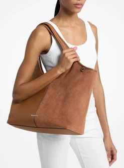 Grand cabas Henly en cuir et daim