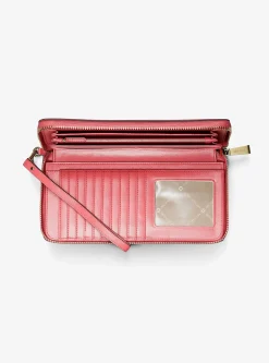Grand portefeuille continental Jet Set Travel en cuir grainé