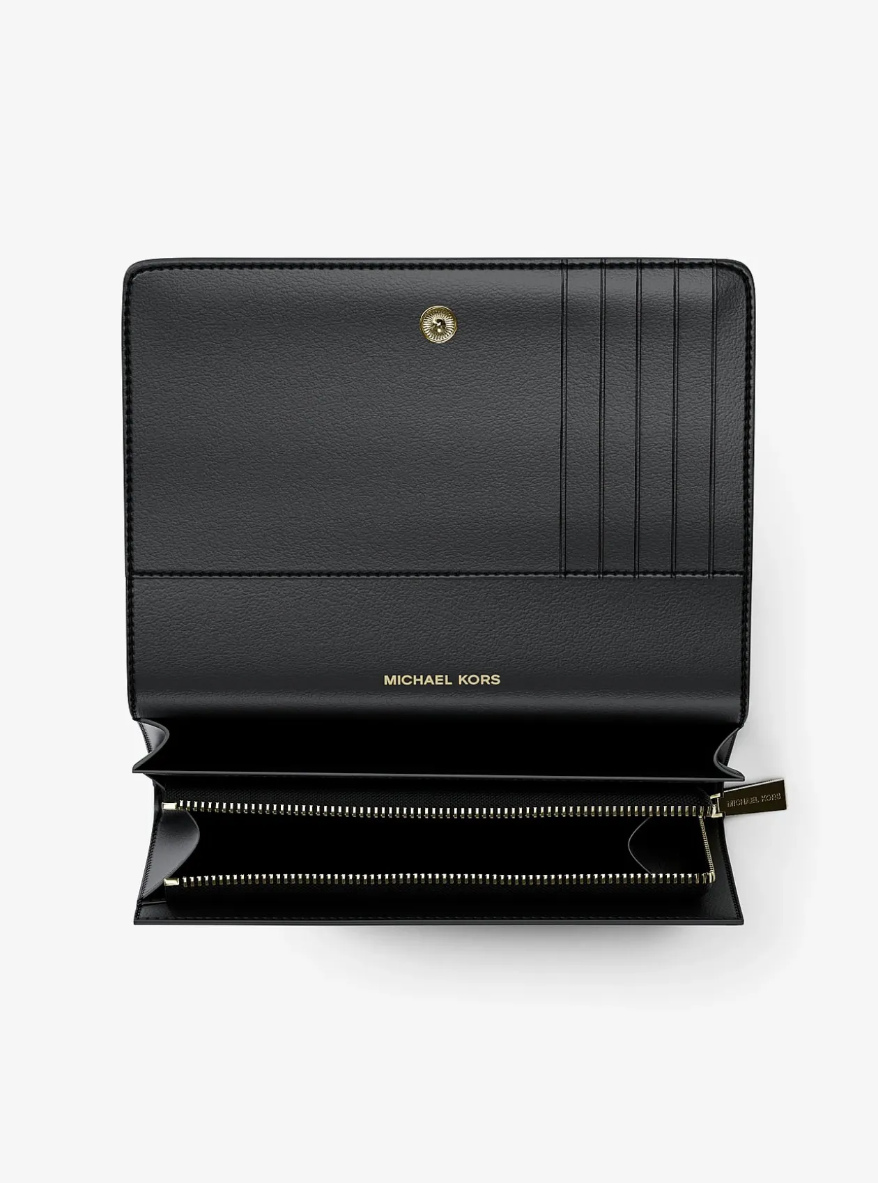 Grand portefeuille Jet Set en cuir grainé