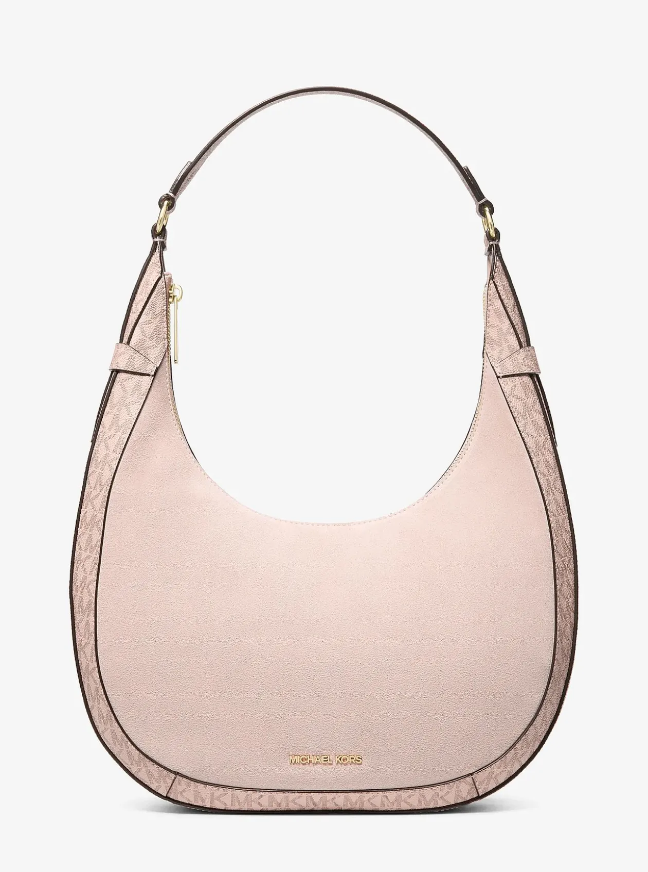 Grand sac à bandoulière croissant Preston en daim à logo