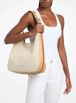 Grand sac porté épaule bohème Nolita en toile bicolore