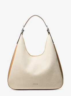 Grand sac porté épaule bohème Nolita en toile bicolore