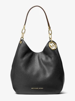 Grand sac porté épaule Lillie en cuir grainé