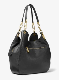 Grand sac porté épaule Lillie en cuir grainé