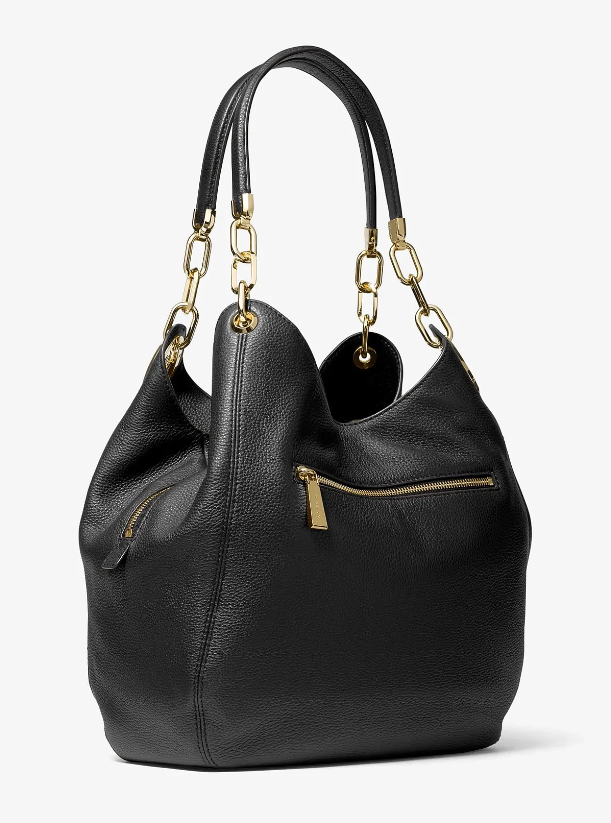 Grand sac porté épaule Lillie en cuir grainé