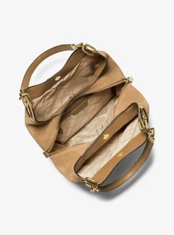 Grand sac porté épaule Lillie en daim